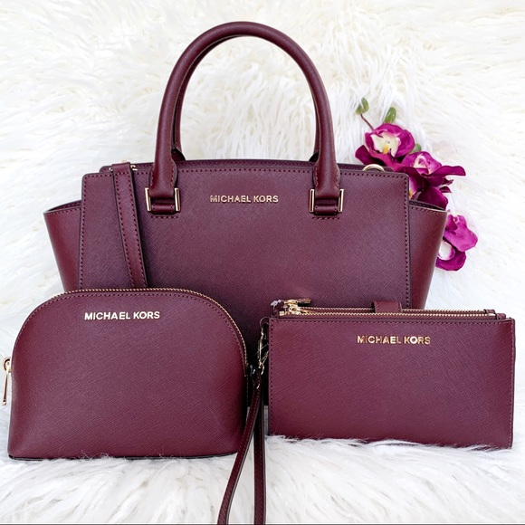 Michael Kors Handbags - 3pcs NWT Michael Kors Satchel, Pouch & Wristlet